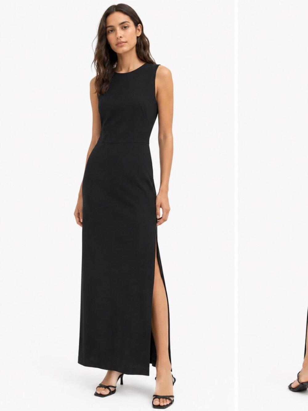MODERN CITIZEN BLACK SLEEVELESS SIDE SLIT MAXI FORMAL DRESS - S